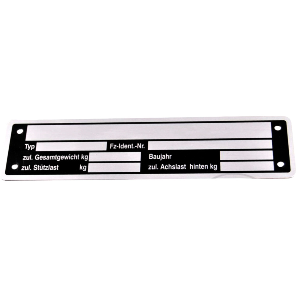 40050 typenschild für anhänger