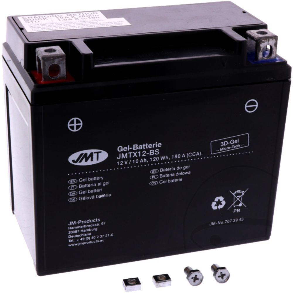 Jmt jmtx12-bs gel motorradbatterie ytx12-bs gel 