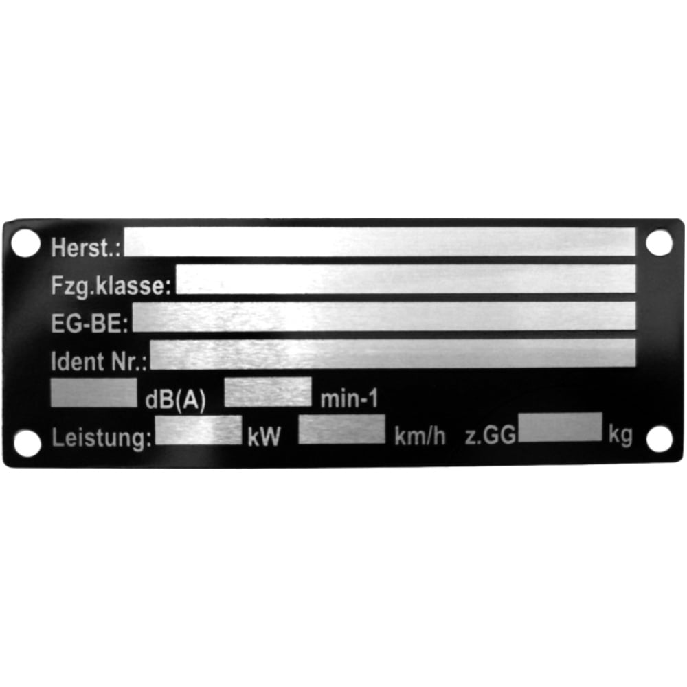 164|80x30|einzeln typenschild motorrad