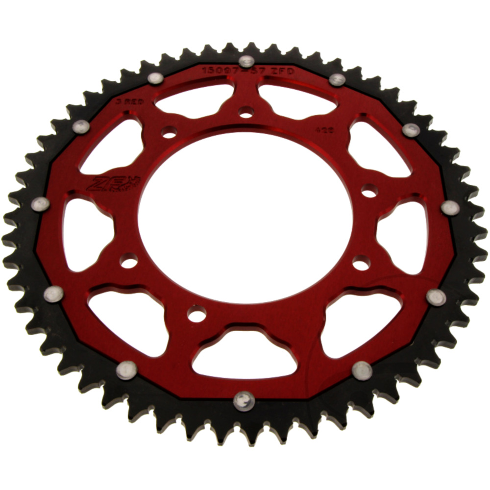 Zf zfd-15097-57-red kettenrad dual 57z teilung 428 rot