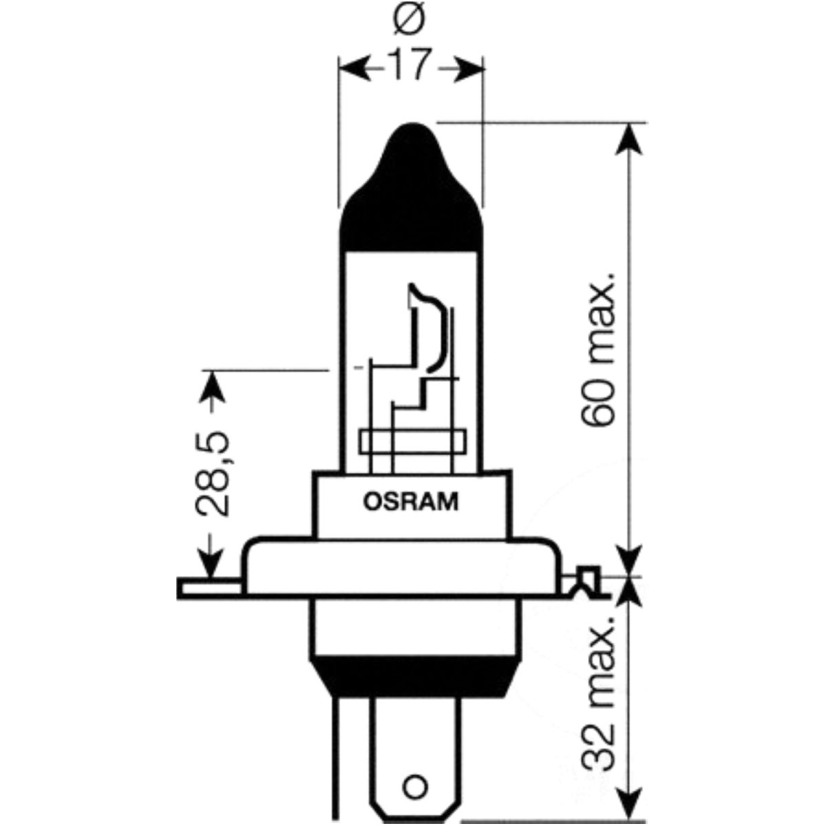 Osram 64193 glühbirne birne lampe h4 12v60/55w