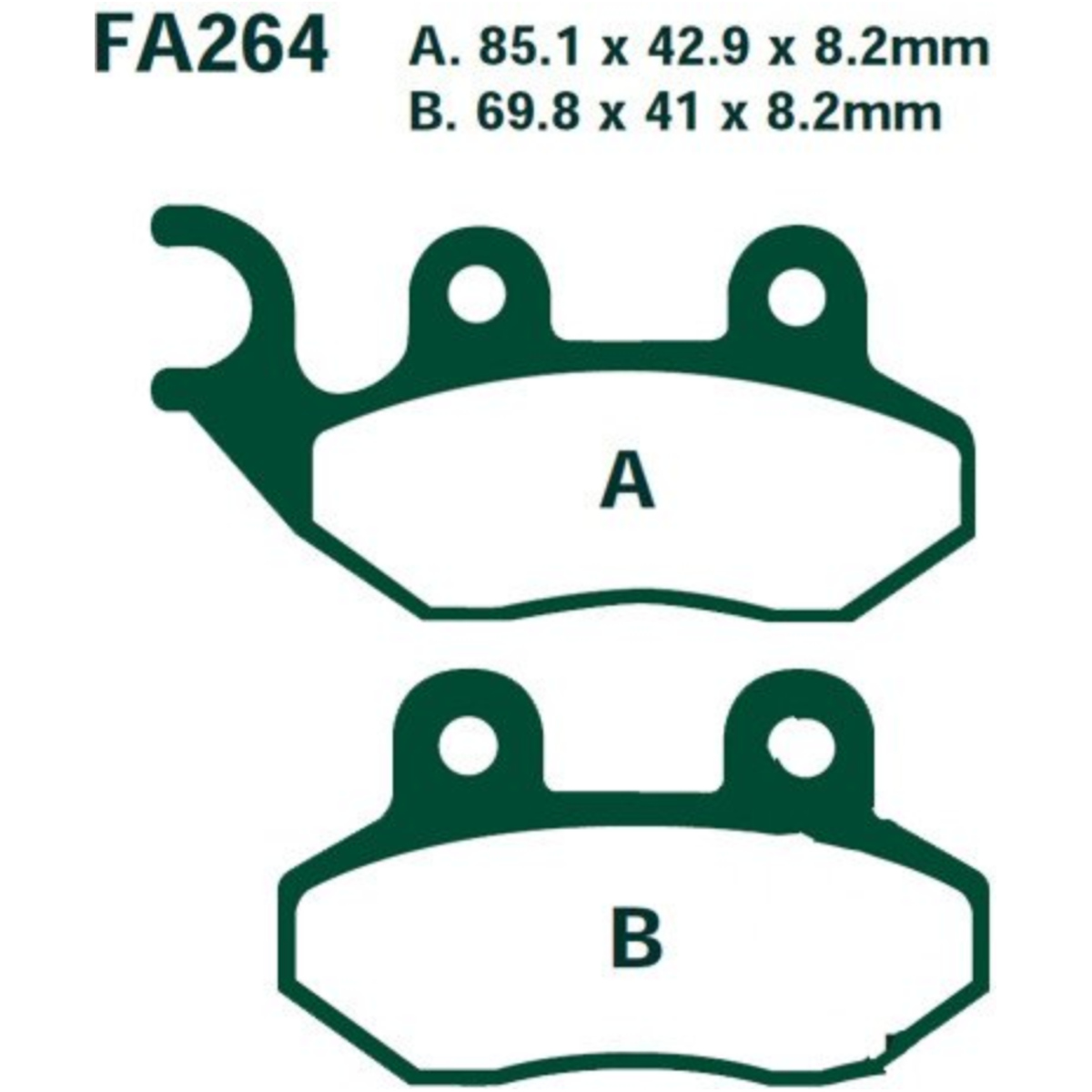 Ebc sfa264 bremsbeläge bremsklotz standard scooter