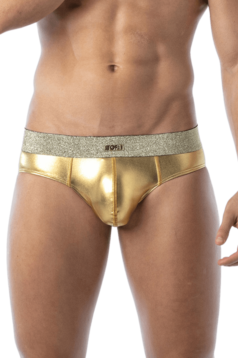Herren Slip gold Glitzer