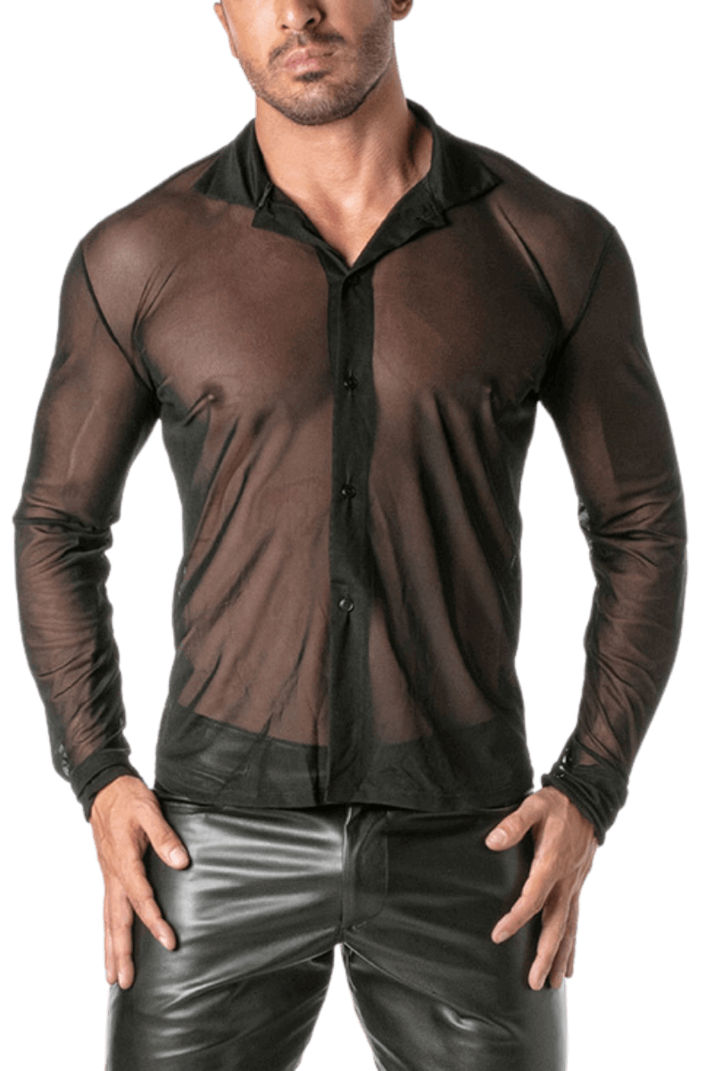 Langarm-Hemd aus Mesh