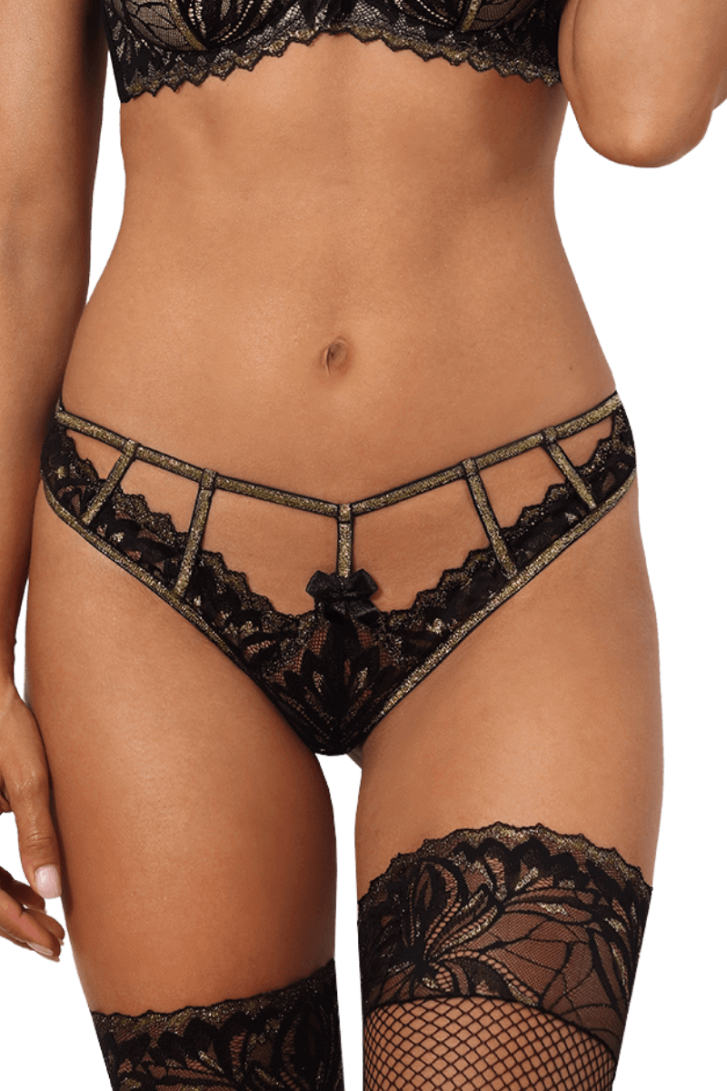 String in schwarz gold