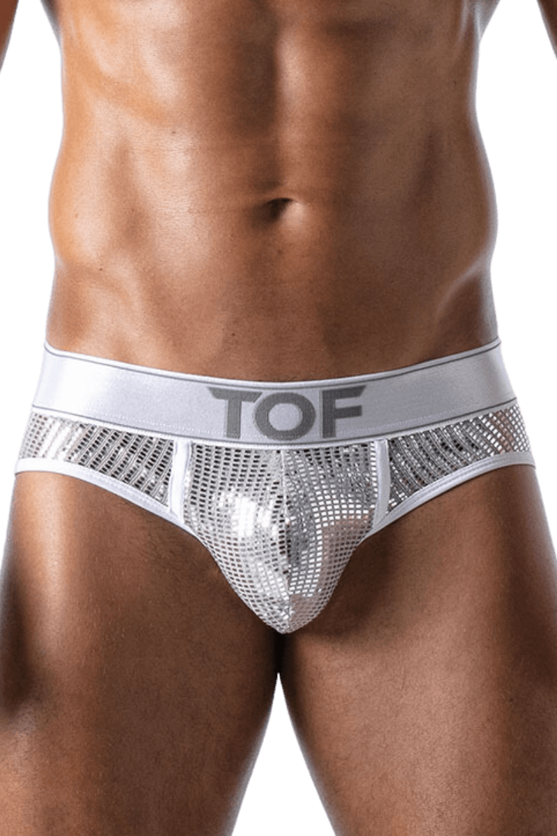 Herren Slip weiß silber