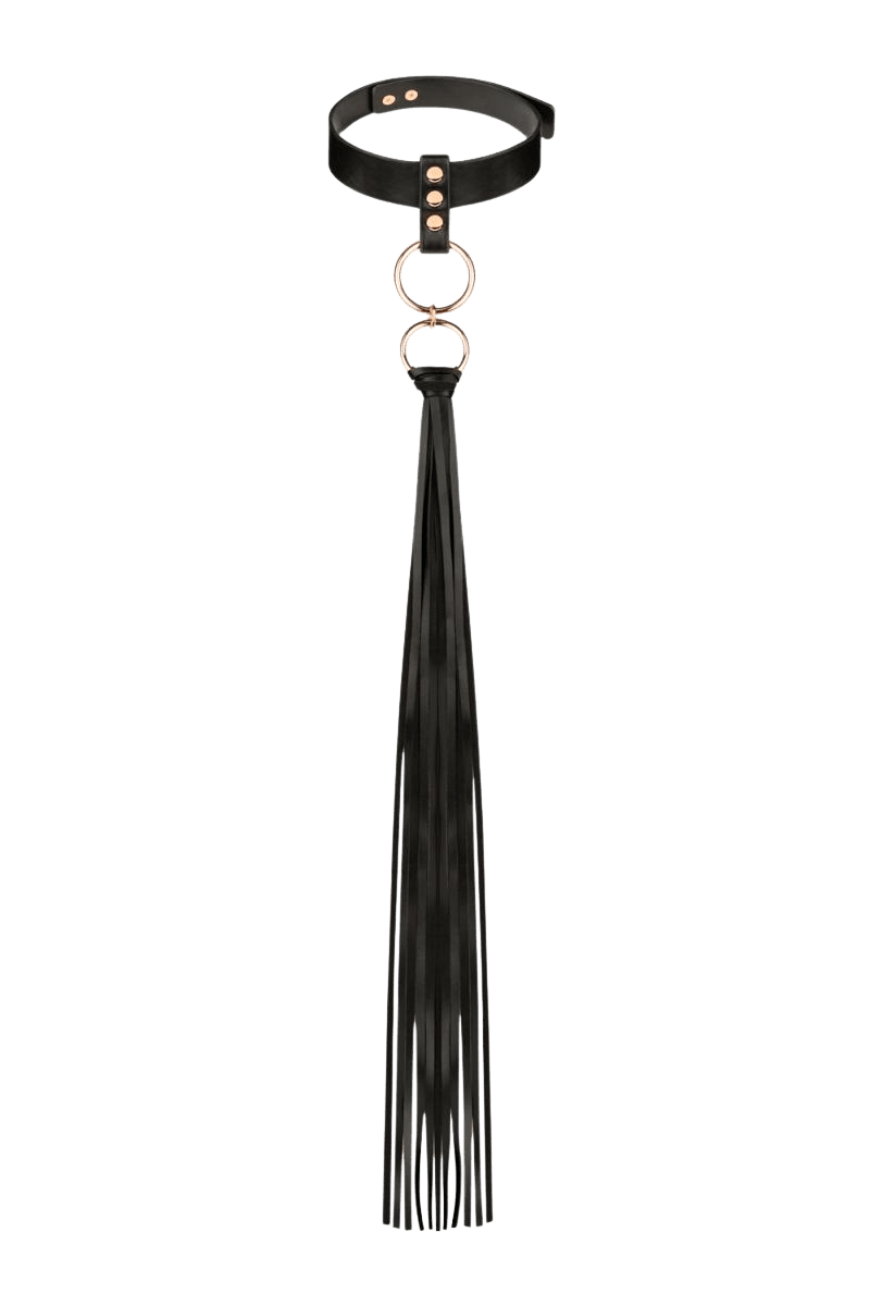 Halsband mit Flogger schwarz