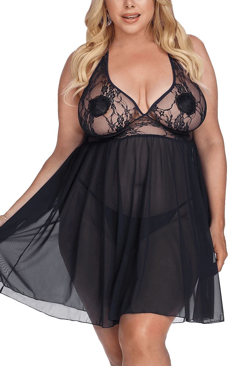 Babydoll schwarz Plus Size