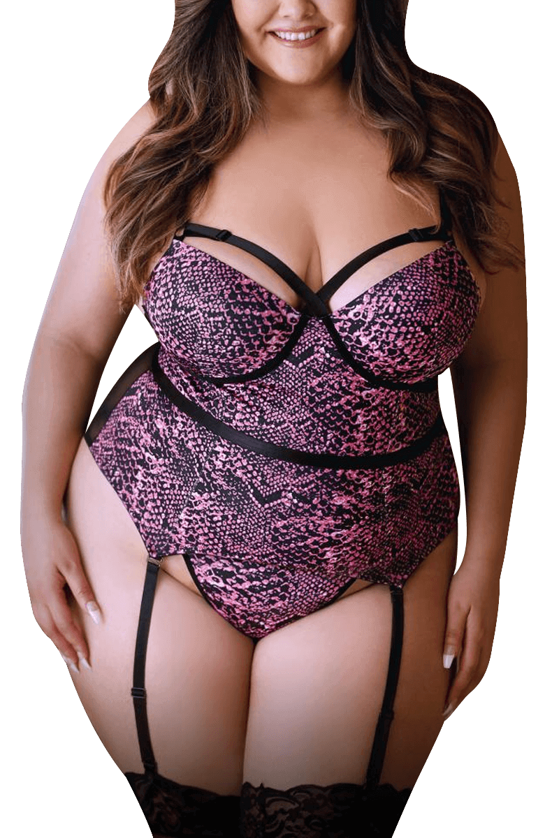 Strapshemd Schlangenmuster Plus Size
