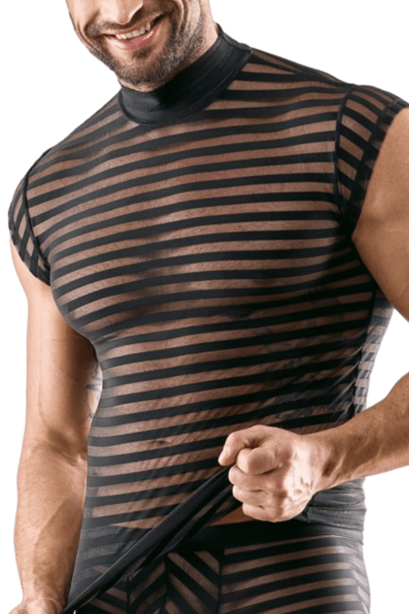 Herren Shirt mit transparenten Streifen