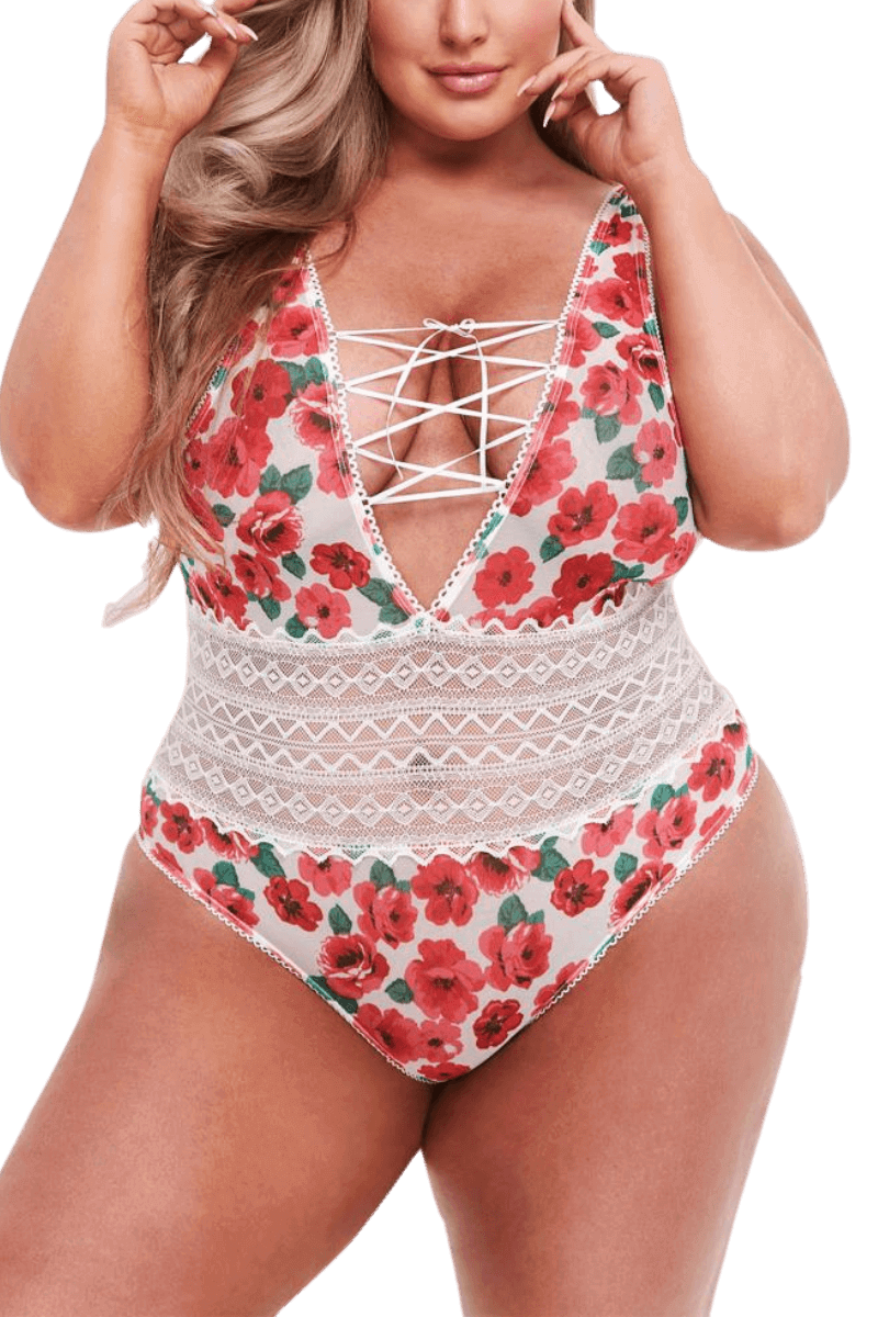 Body mit Blumenmuster Plus Size