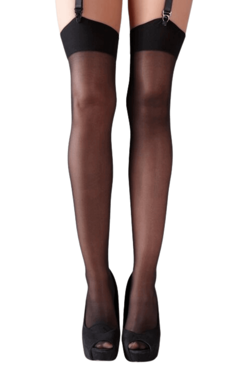 schwarze Straps-Strümpfe