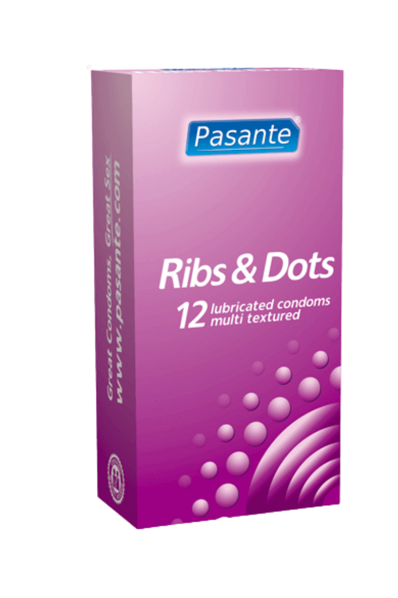 Pasante - Kondome mit Riffeln & Noppen - 12 Stück