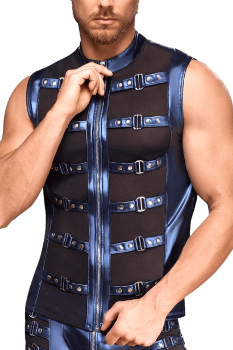 Bondage Shirt blau schwarz