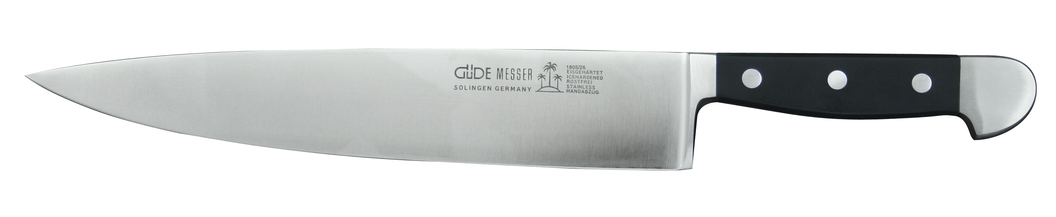 Güde Alpha Kochmesser 26 cm - CVM-Messerstahl - Griffschalen Hostaform