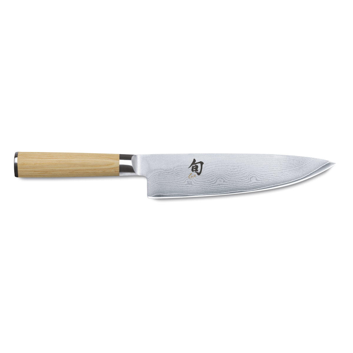 KAI Shun Classic White Kochmesser 20 cm - 32-lagiger Damaststahl - Griff Pakkaholz