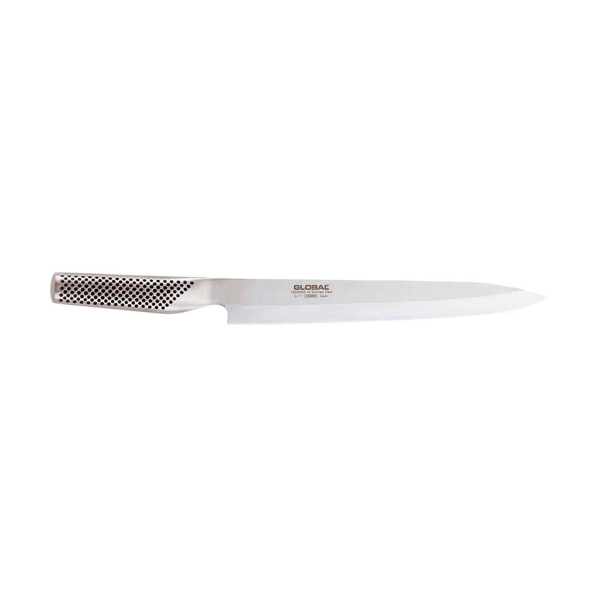 Global G-11R Yanagi Sashimimesser Messer 25 cm - Cromova 18 Stahl mit einseitigem Schliff