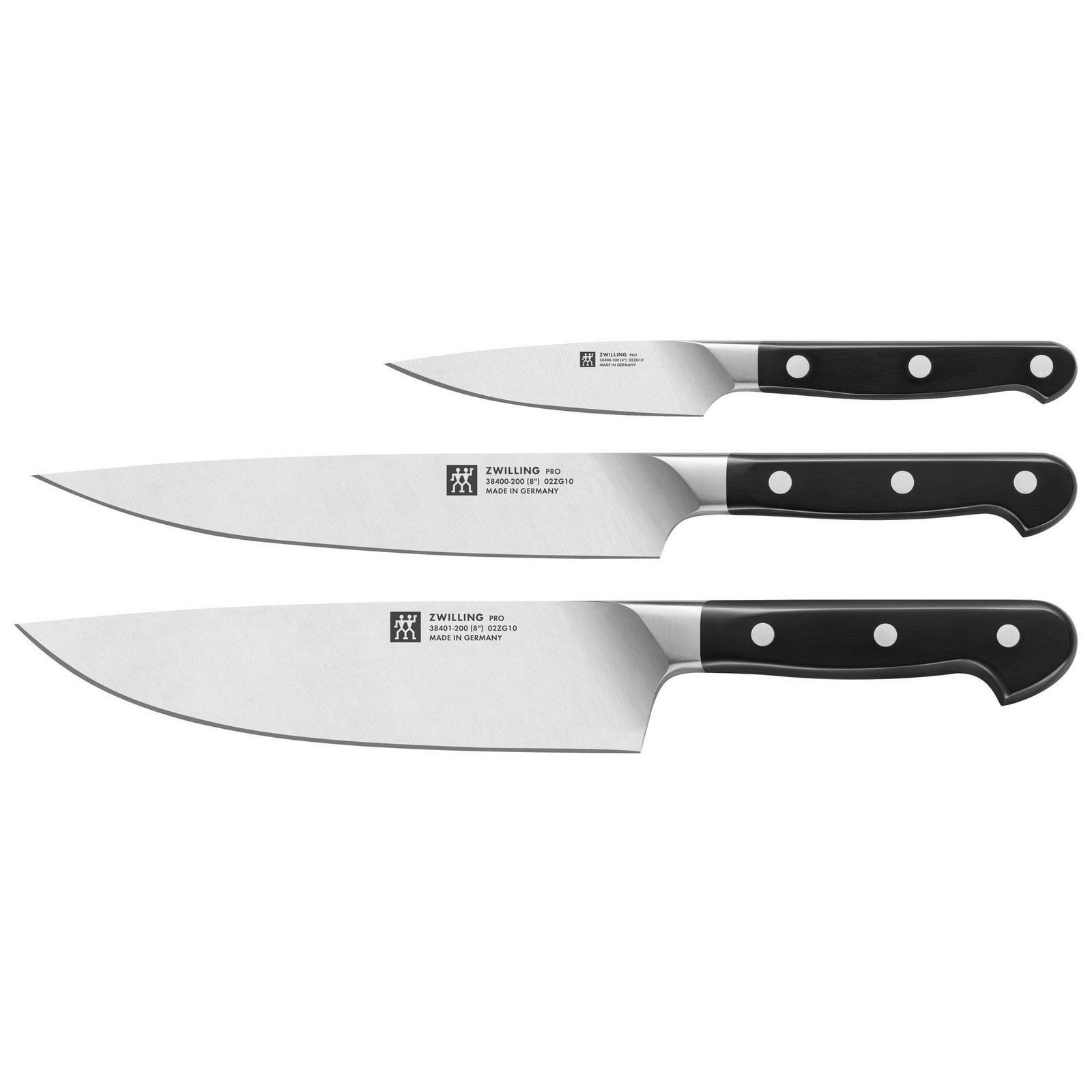Zwilling Pro Spick-/Garniermesser, Fleischmesser & Kochmesser Messerset 3-tlg.