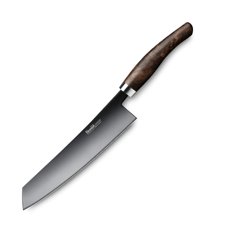 Nesmuk Janus Kochmesser 24 cm - Niobstahl mit DLC-Beschichtung - Griff Walnuss Maserholz