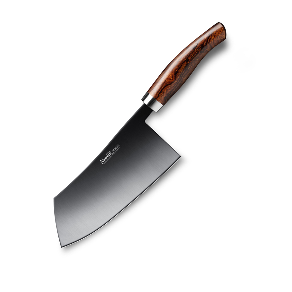 Nesmuk Janus Chinesisches Kochmesser 18 cm - Niobstahl mit DLC-Beschichtung - Griff Wüsteneisenholz