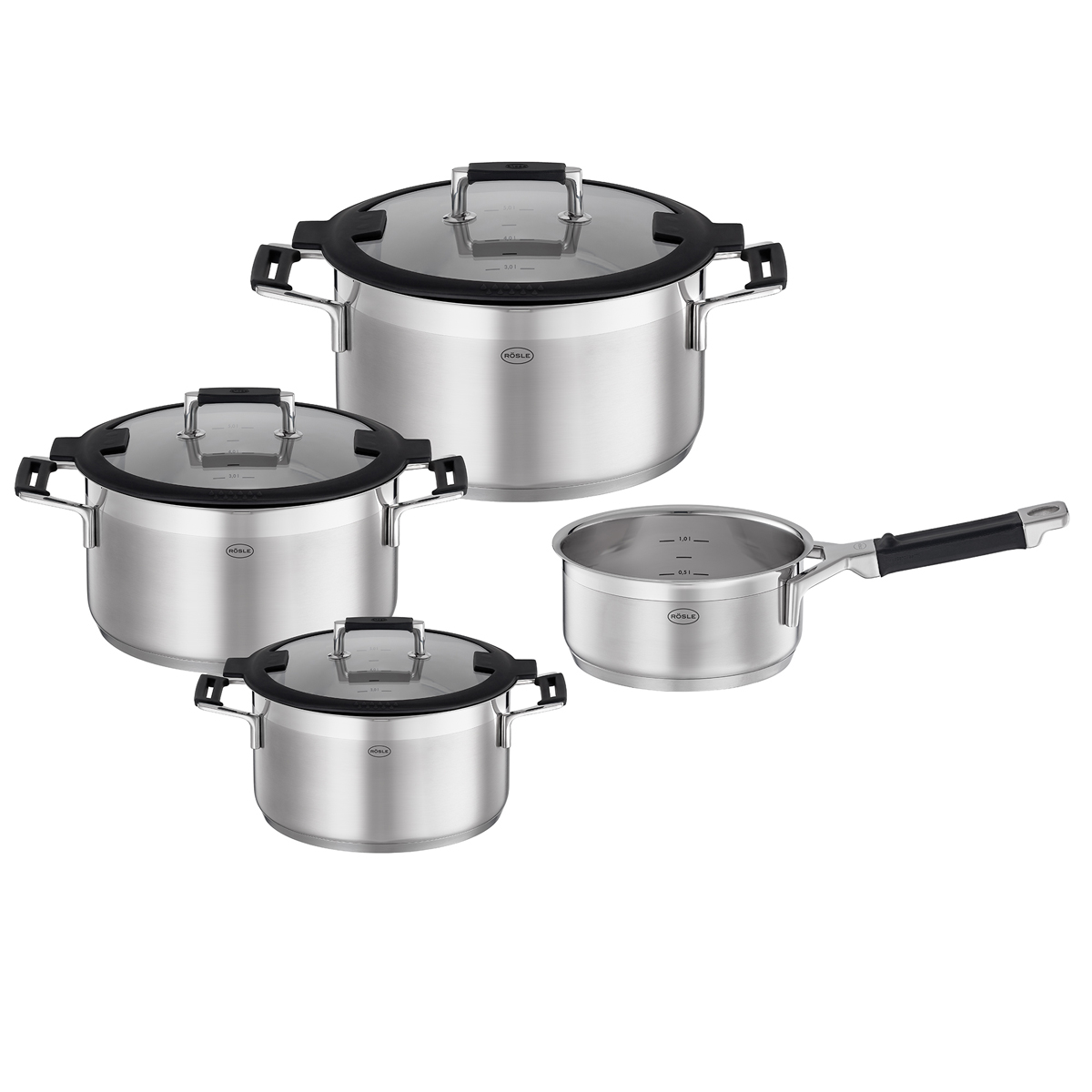 Rösle Topf-Set Silence PRO 4-teilig - Edelstahl