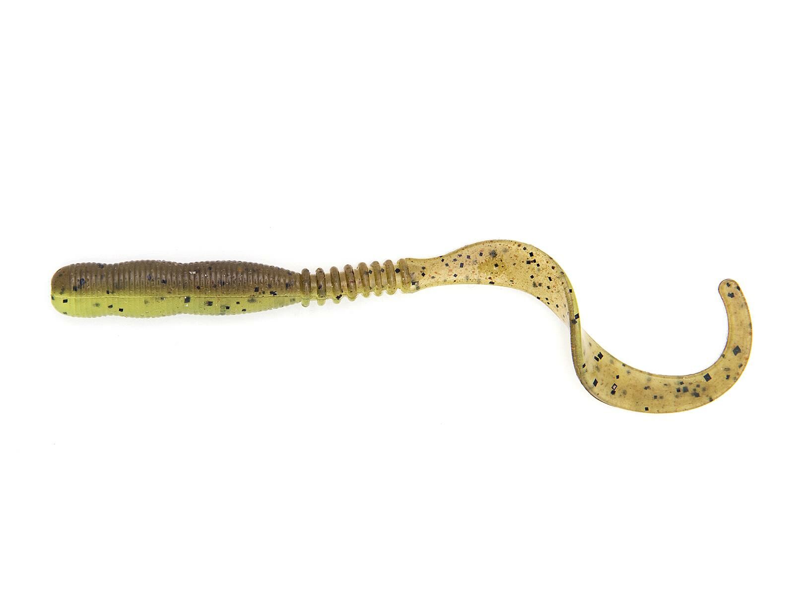 4' Curly Curly - Green Pumpkin / Chartreuse