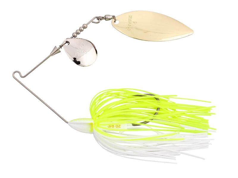 14g Tee-Bone Spinnerbait Tandem Willow (509) White/Chart