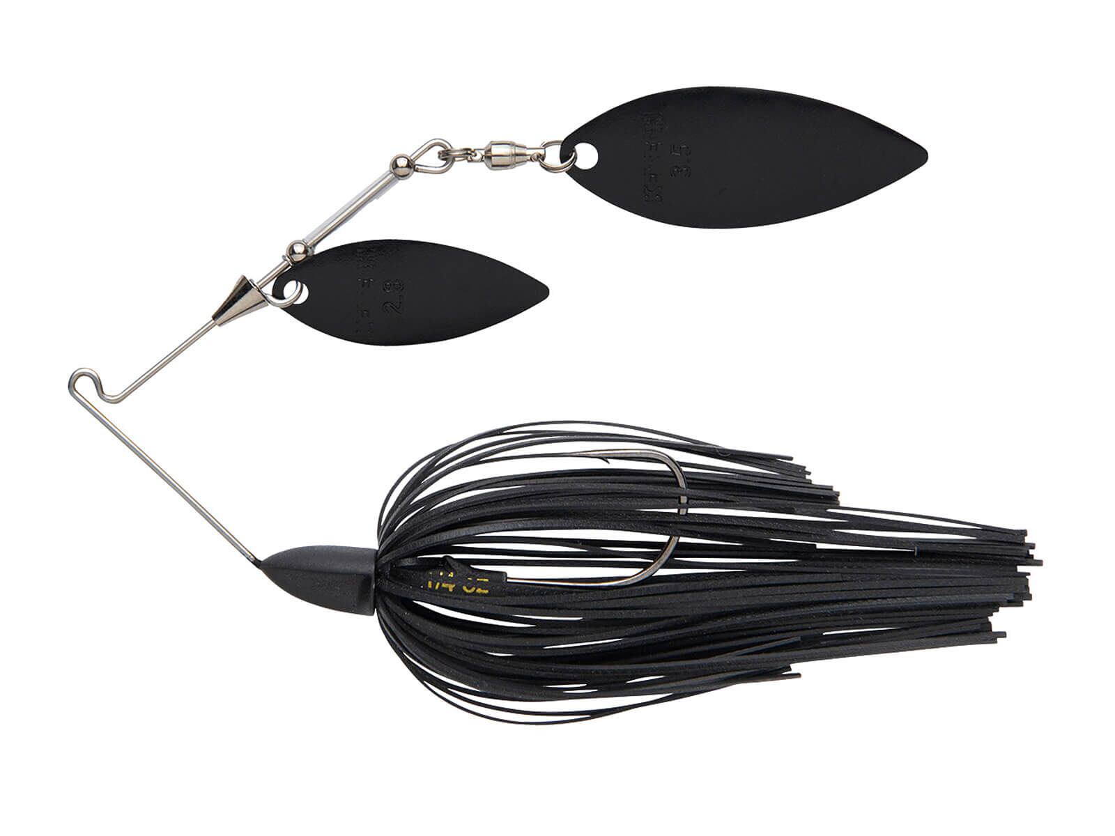 7.0g Baby Tee-Bone Spinnerbaits Double Willow (001) Black