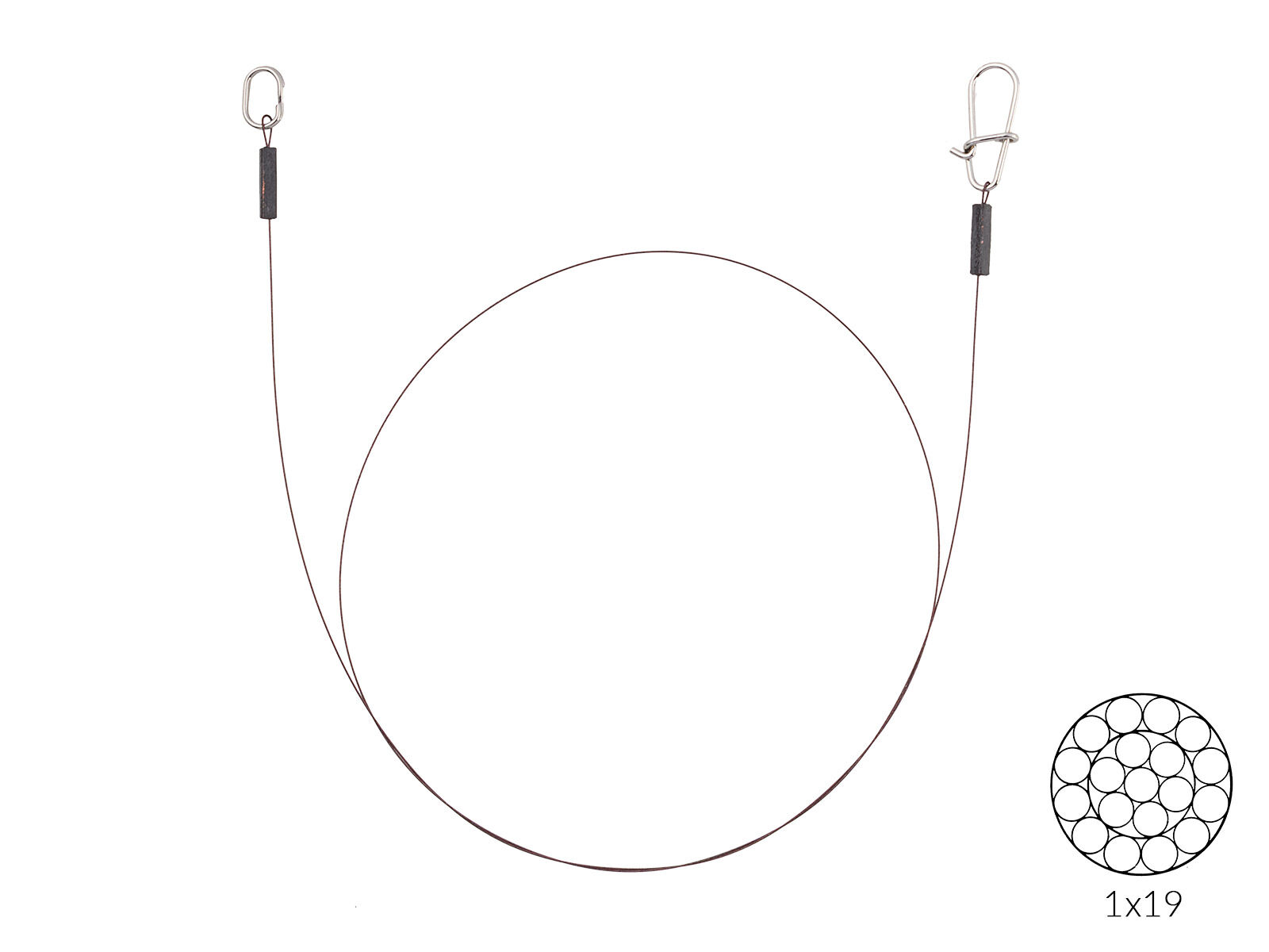 30 cm Flexonit Vorfach AFNR-BKK 1x19 Ring / Snap 4,5 kg (0,20 mm)