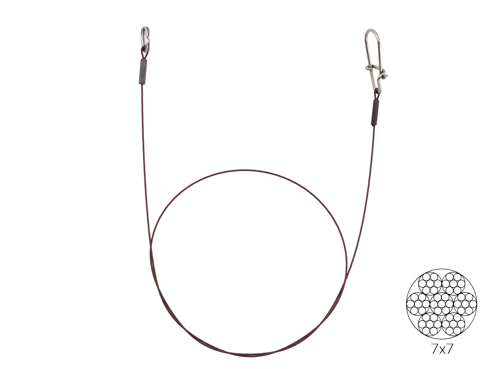 30 cm Flexonit Vorfach AFNR-BKK 7x7 Ring / Snap 20,0 kg (0,45 mm)