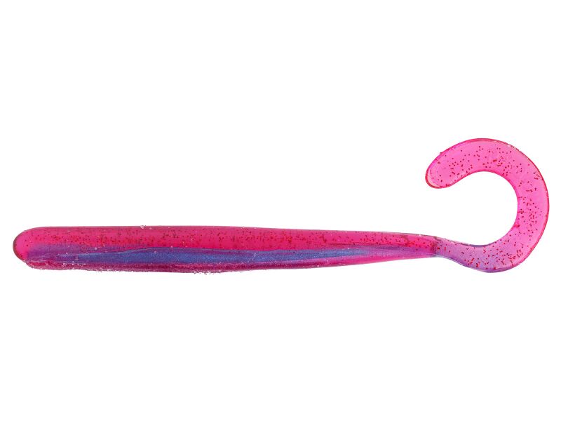 4.5' Curly Tail Worm - Morning Dawn Red Flk.