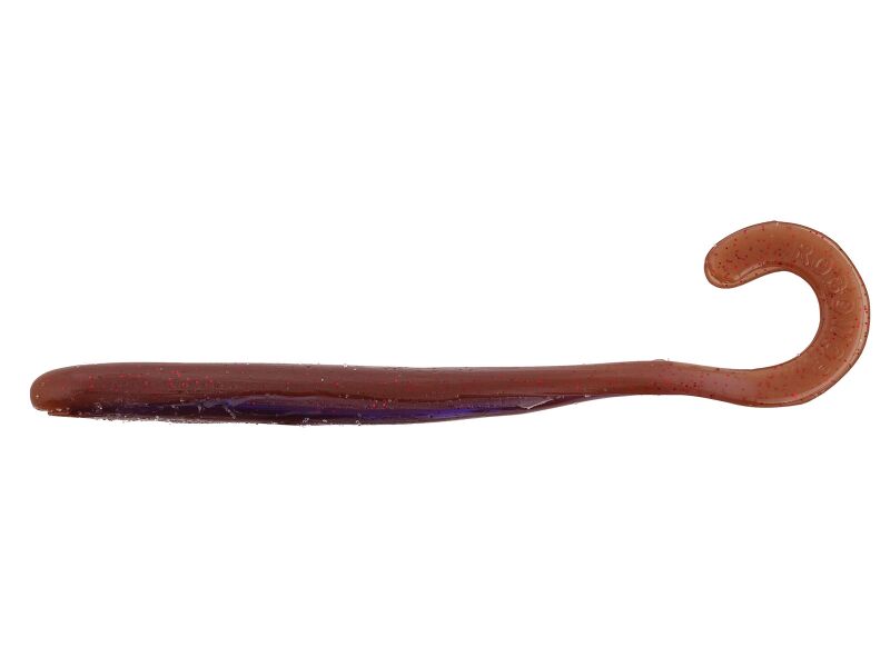 4.5' Curly Tail Worm - Oxblood Light Red Flk.