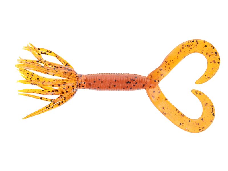 4' Double Tail Hula Grubs (9003) Fire Craw