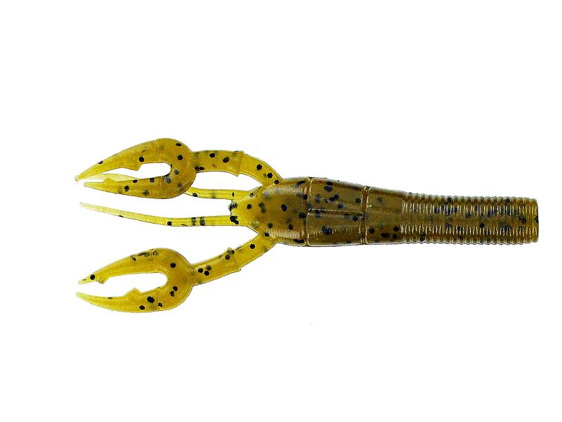 3.75' Fat Baby Craw (297) Green Pumpkin Black Flk.