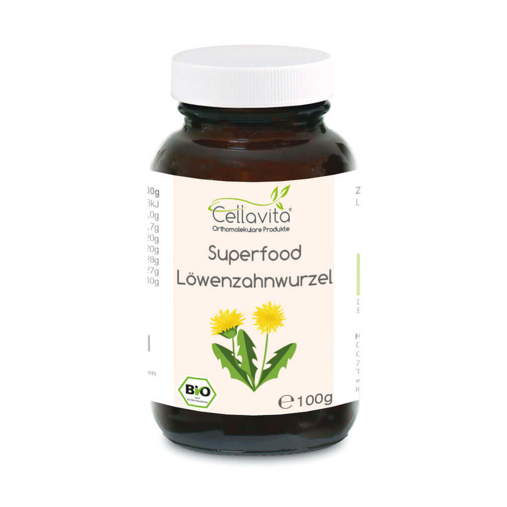 Superfood Löwenzahnwurzel bio Pulver 100g im Glas