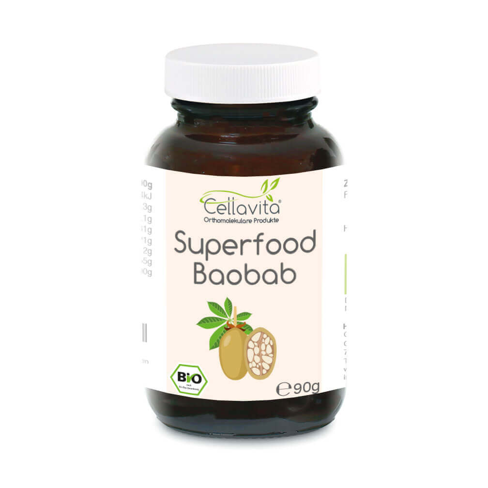 Superfood Baobab bio Pulver 90g im Glas