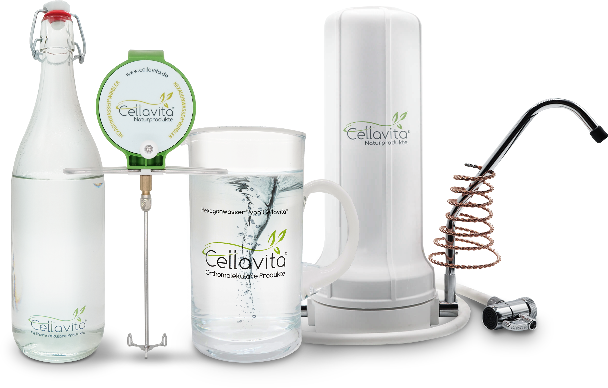 Alvito AuftischFilter Pro + Hexagonwasserwirbler Set + Quantotec®-Hochenergiespirale