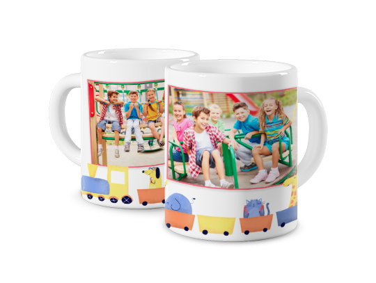 Fototasse Bunte Eisenbahn