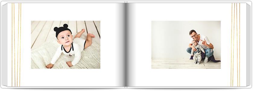 Mini-Fotobuch Weiß-Goldene