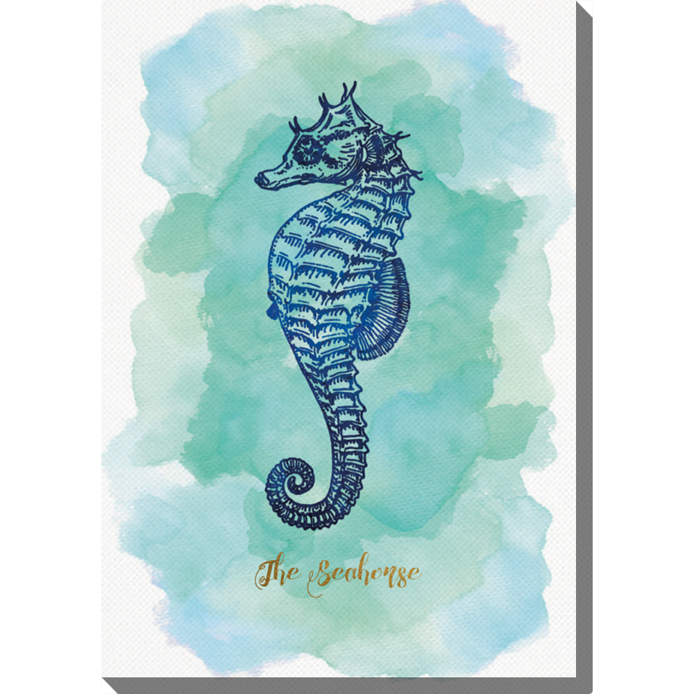 Fotoleinwand Seepferdchen Blau