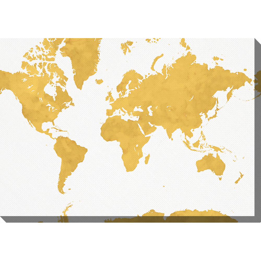Fotoleinwand Weltkarte - Golden