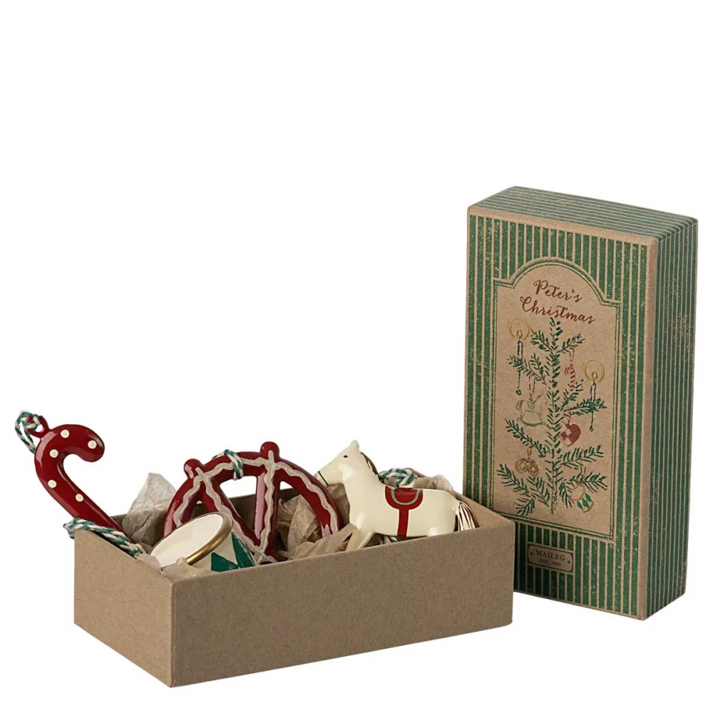 Maileg 4er Set Metallornament Peter´s Christmas