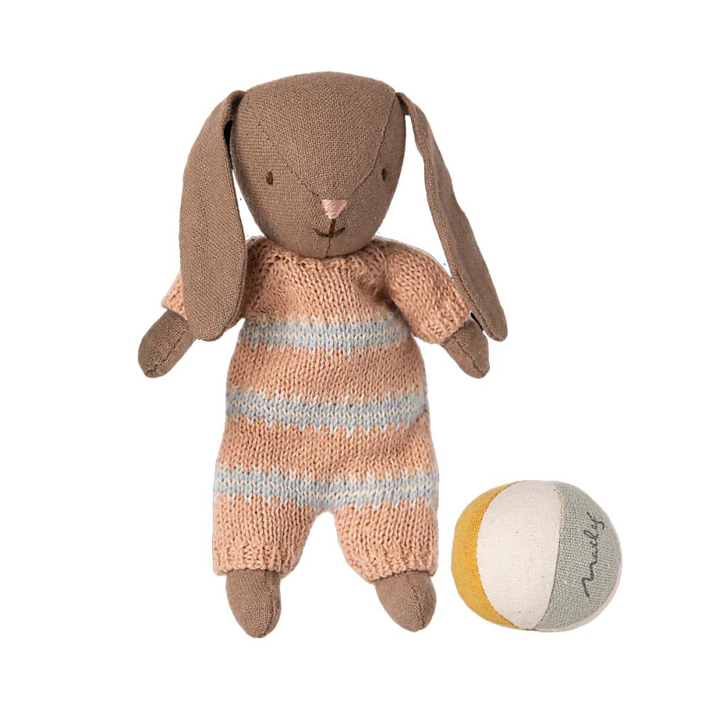 Maileg Micro BUNNY Set, Braun - Dusty Rose