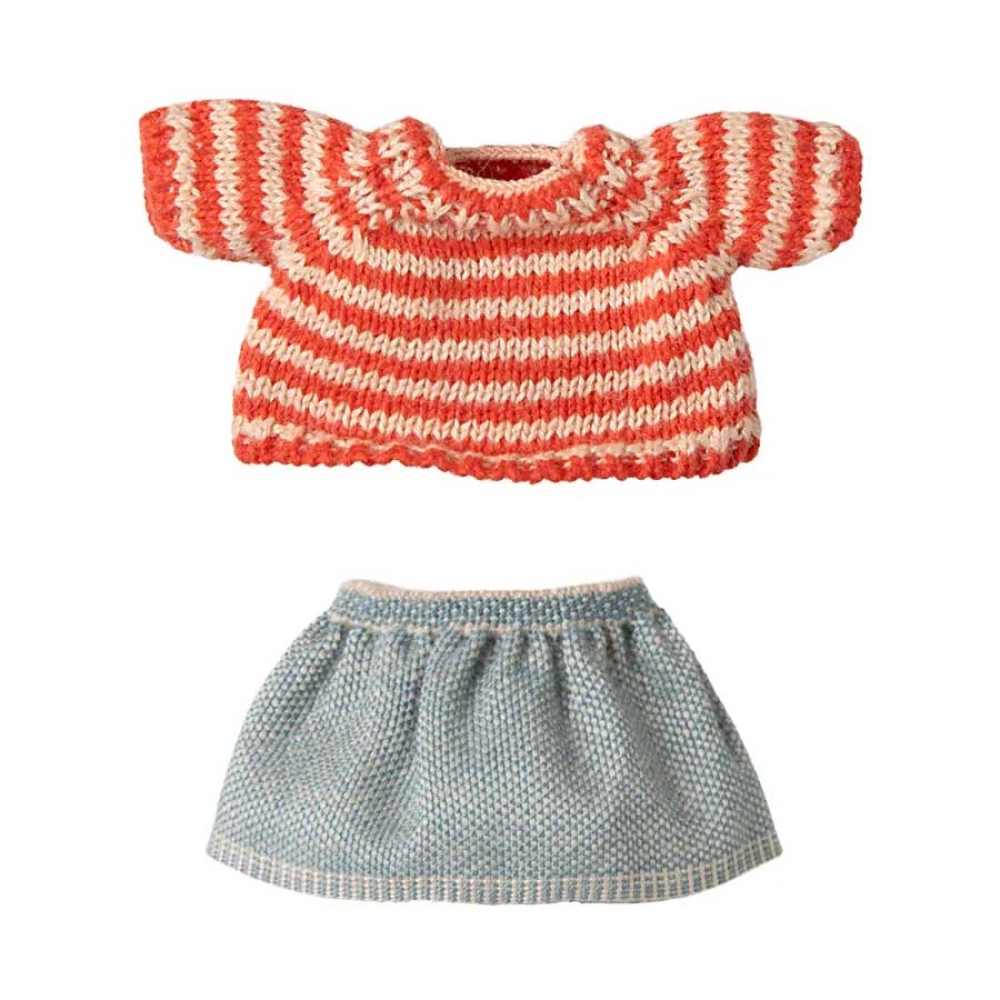 Maileg Bekleidungsset Große Schwester Strickpullover, Rock