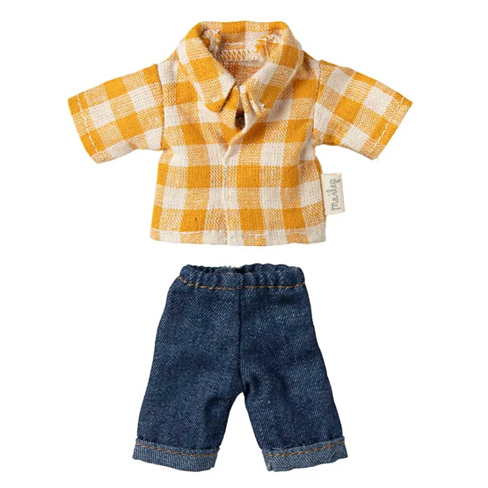 Maileg Bekleidungsset Papa Maus kariertes Hemd und Hose