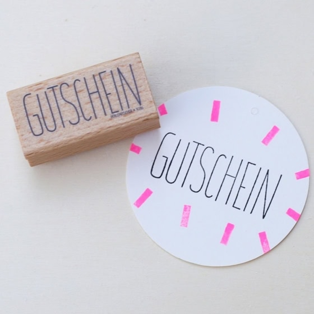 Perlenfischer Text-Stempel GUTSCHEIN