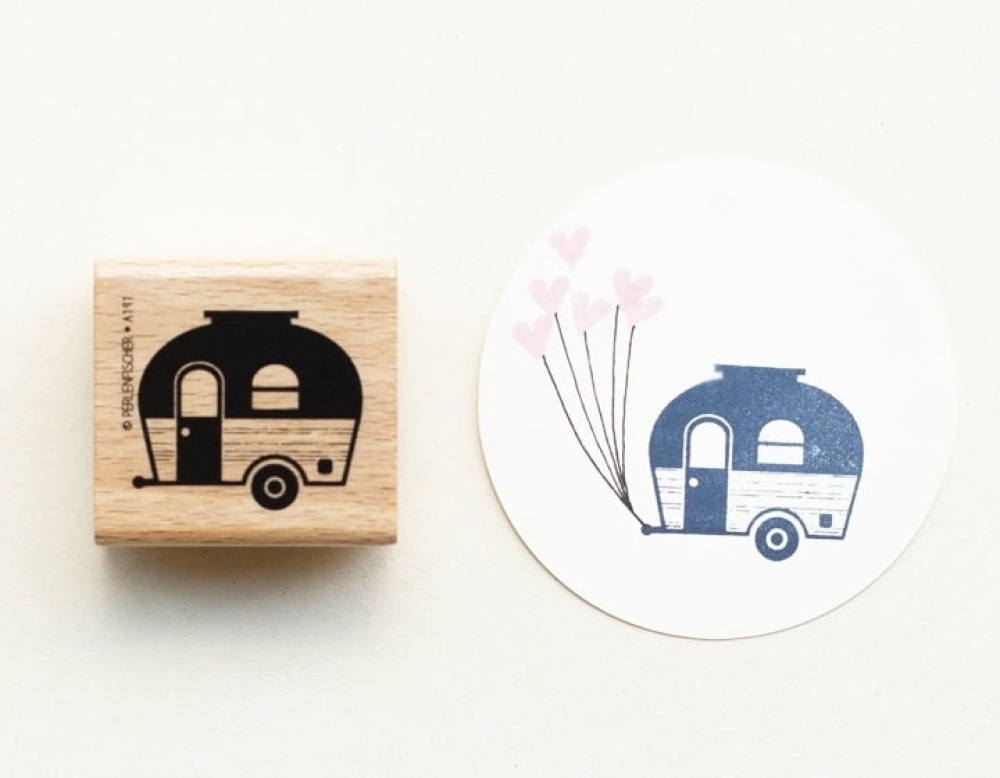 Perlenfischer Stempel Sommer: WOHNWAGEN