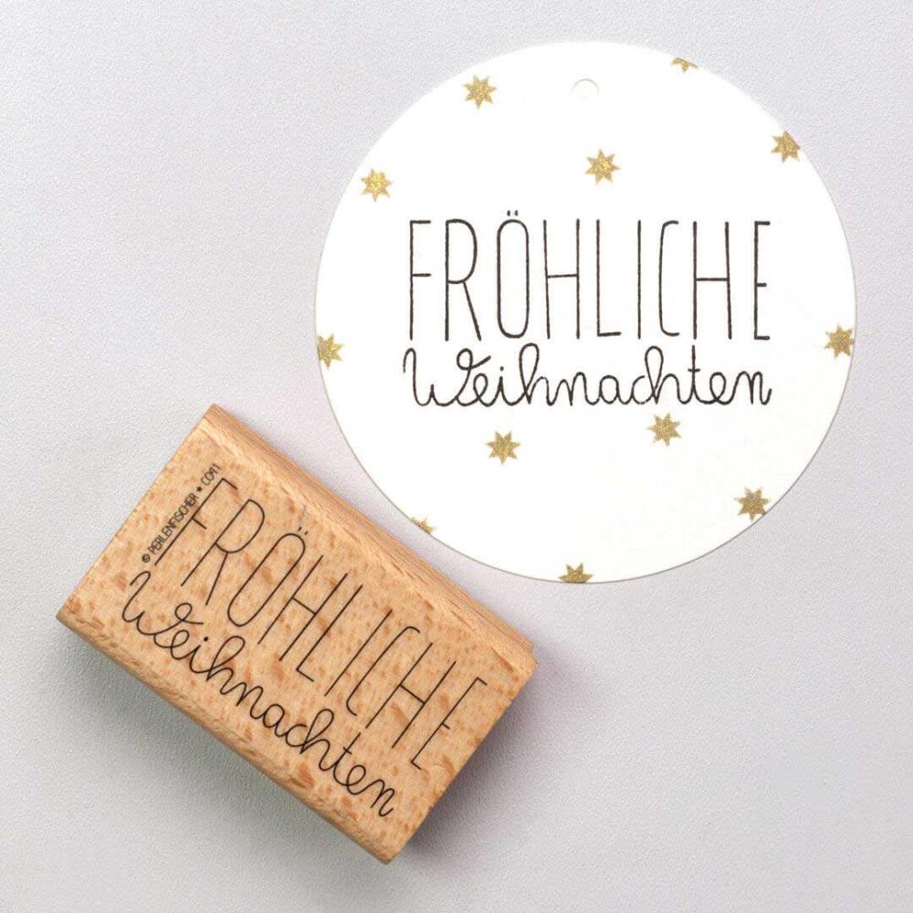 Perlenfischer Stempel Typographie: FRÖHLICHE WEIHNACHTEN 2