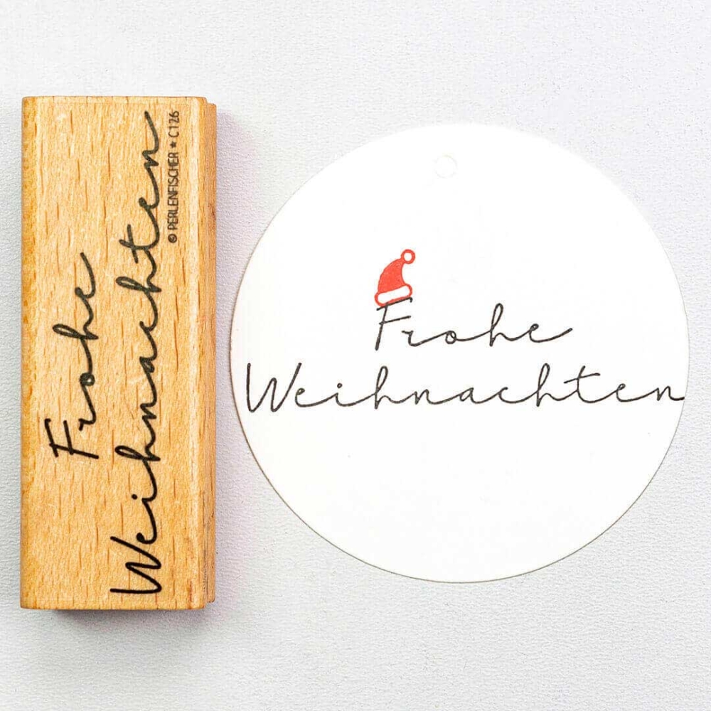 Perlenfischer Stempel Typographie: FROHE WEIHNACHTEN 3