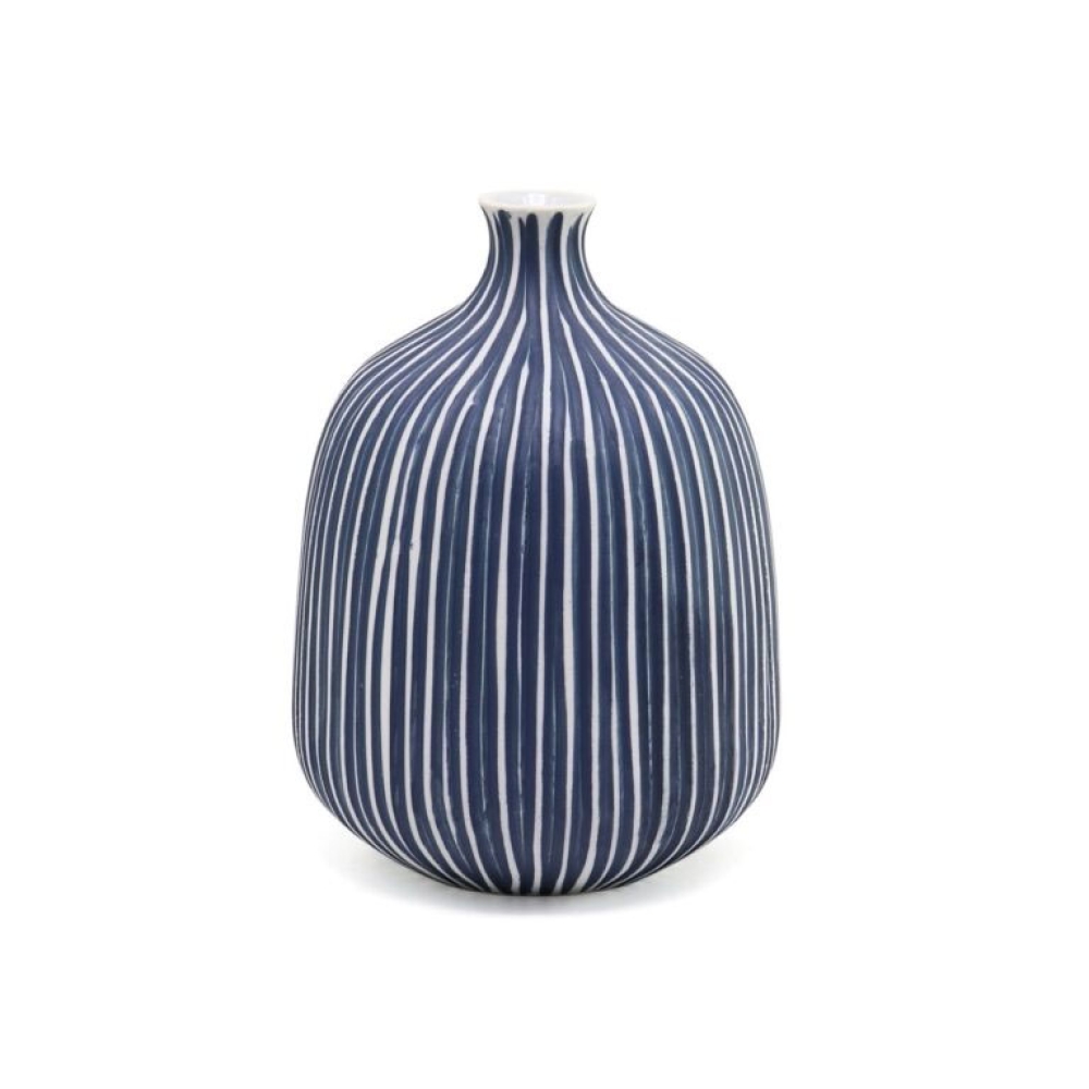 Vase Chinta blue stripes